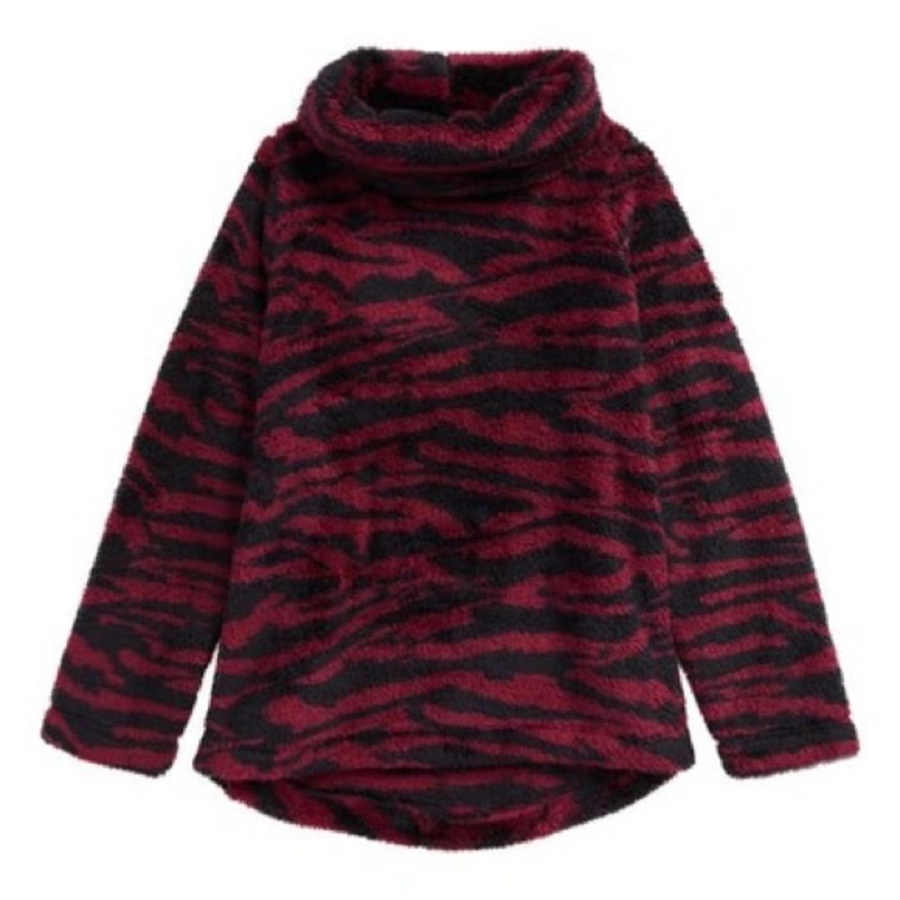 Zella Girl Nikki Fleece Top in Wild Zebra Purple Nectar size Medium 8/10